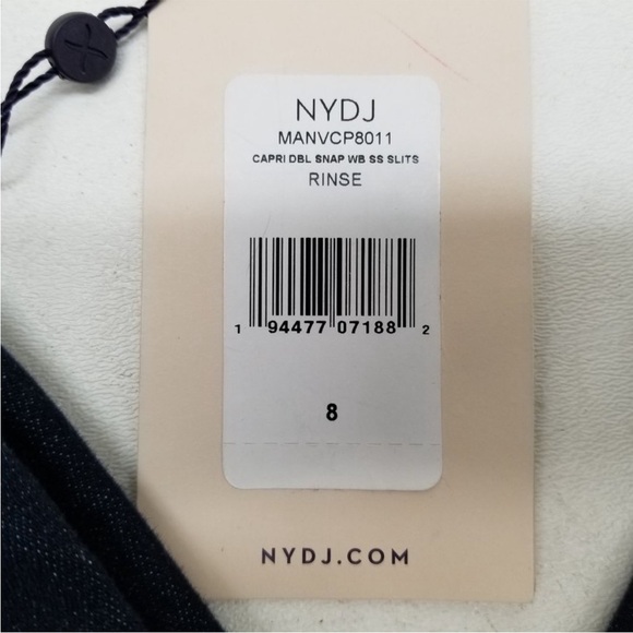 NYDJ Rinse Capri Crop Jeans w/ COOLMAX & Lift Tuck Tech, Sz 8 Dark Wash - Picture 5 of 11